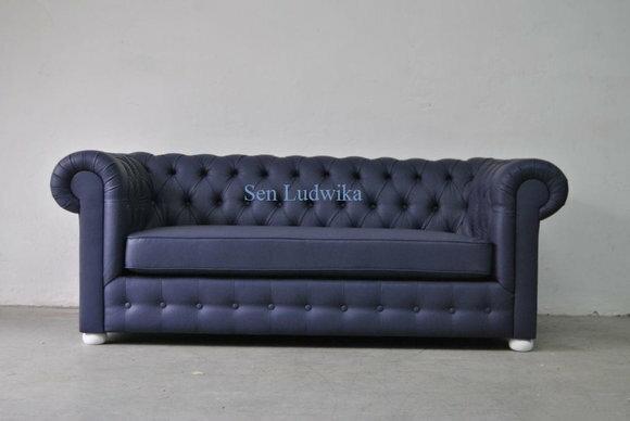 Chesterfield 3 Sitzer Couch Polster Textil Couchen Sitz Sofa Wohnzimmer