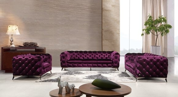 Sofa Chesterfield Couch Polster XXL Big Garnitur Textil 3+2+1 designer