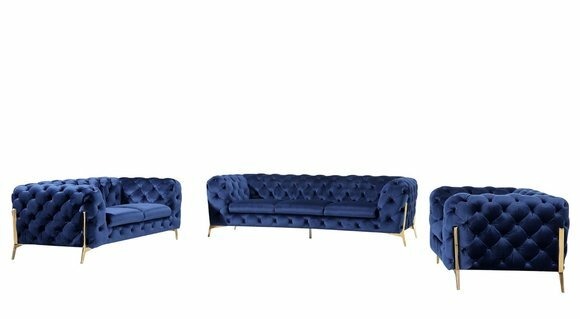Luxus Textil Stoff Sofa Couch Polster Sitz 3+1 Garnitur Chesterfield Garnituren