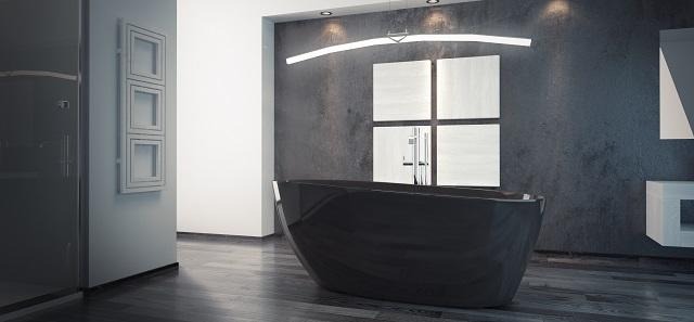 Schwarze LUXUS Design Freistehende Badewanne Wanne Bad Badewannen