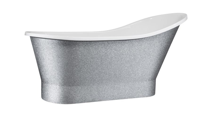 Exclusive Badewanne Silber Bade Wannen freistehende Acrylwanne Design