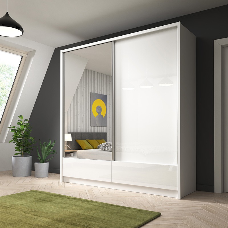 Garderobe Aufbewahrung 200cm Regal Schrank Archiv Schiebetüren