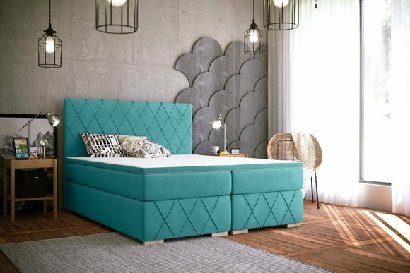 Komplett Set Matratze & Topper Boxspring Bett Luxus Polster 140x200cm