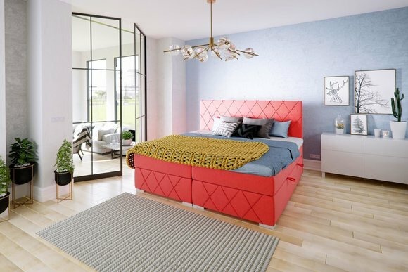 Boxspring Bett Hotel Doppel Textil Luxus Bettkasten Betten Polster Funktion