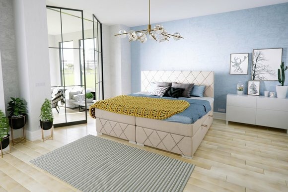 Boxspring Bett Komplett Set Doppel Matratze Topper Betten Funktion Kasten