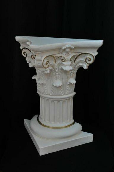 Medusa Säule Römische Antik Säulen Marmor Skulptur Figur Deko Dekoration