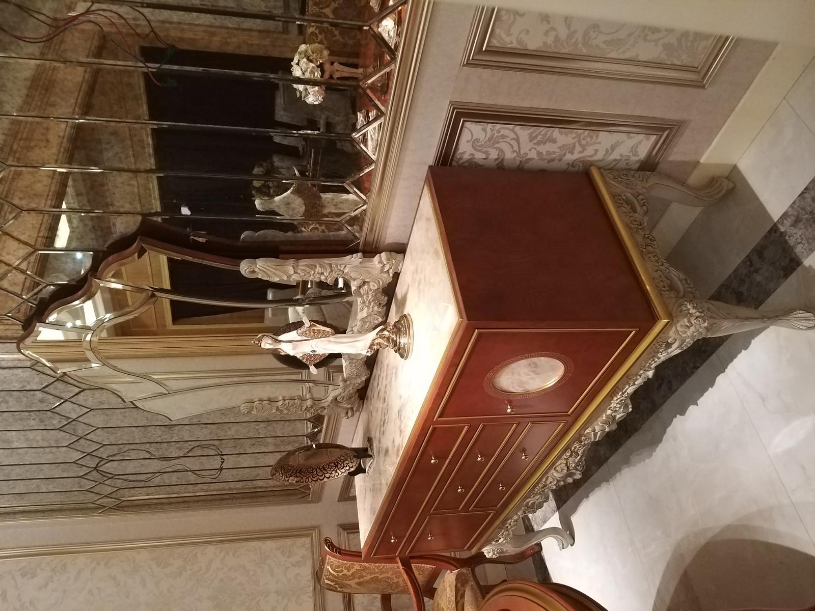 Buffet Anrichte Kommode mit Spiegel Echte Holz Barock Rokoko Neu