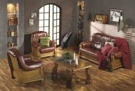 Klassische Garnitur 3+2+1 Sitzer Sofagarnitur Couch Sofa 100% Leder Sofa Polster
