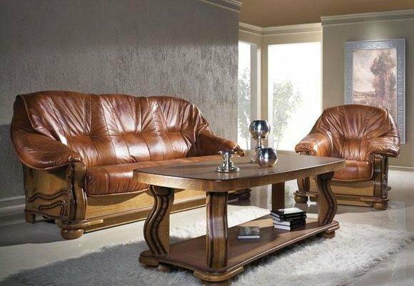 Antik Stil Ledersofa Couch Sofagarnitur 3+2+1 Sitzer Italienisches Leder Polster