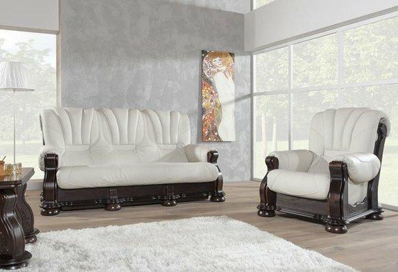 Klassische Dreisitzer Couch Polster Sofa 3 Sitzer Leder Couchen Ledersofa