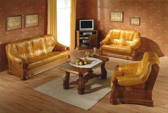 Wohnzimmer Ledercouch Sofagarnitur Set 3+1 Sitzer Sofa Couch Sitz