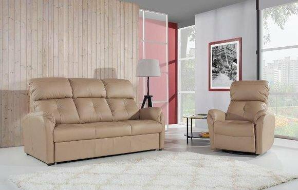 Sofagarnitur 3+2+1 Sitzer Set Sofa Polster Couch Leder Relax Elektrischer