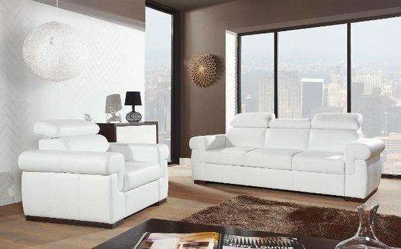 Echtleder Sofagarnitur 3+1 Sitz Modernes Sofa Couch Design Polster