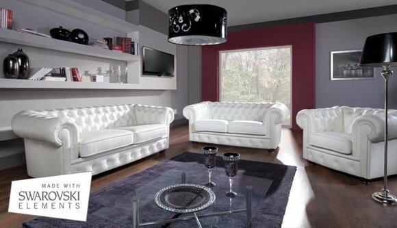 Klassische Chesterfield Couch 3+1 Sitzer Set Sofa Garnitur Samt Garnituren