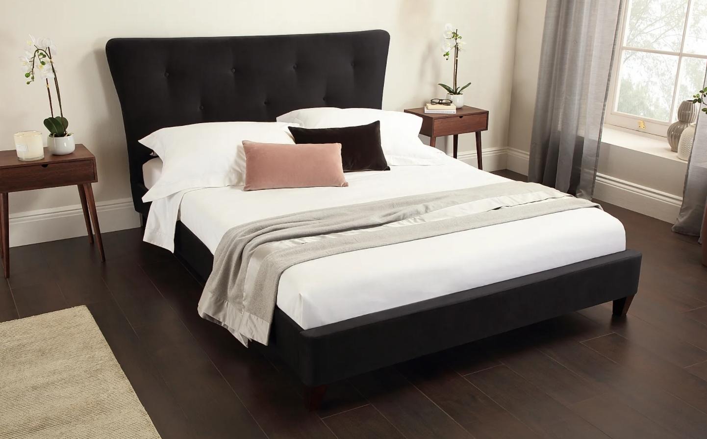 Chesterfield Englisches Bett Schwarz 160/180x200 Doppelbett Betten