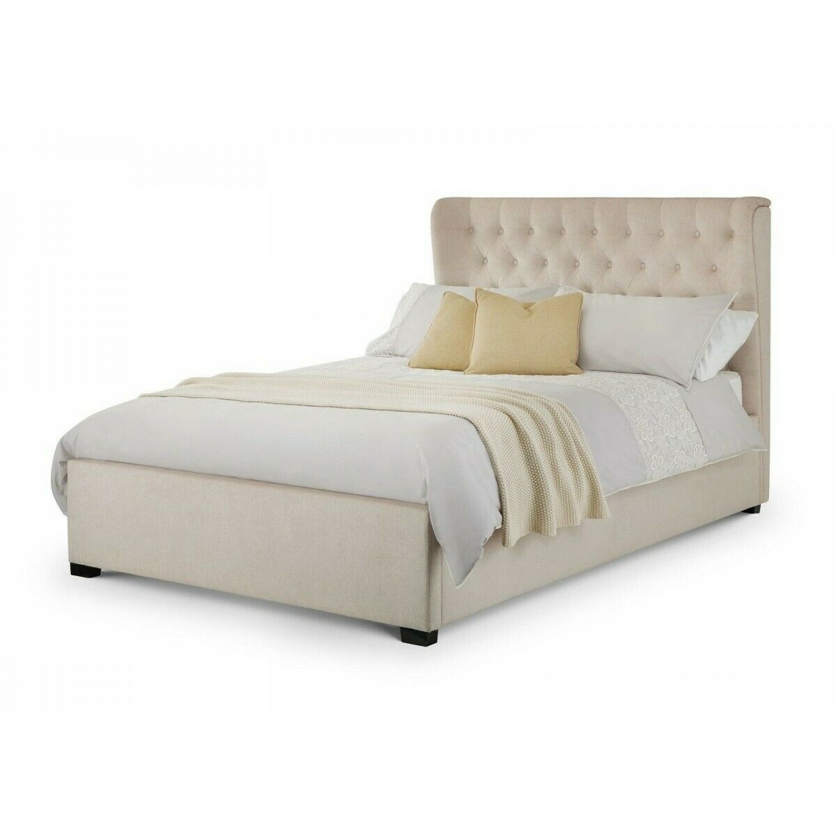 Chesterfield Design Polster Englisches Bett Doppelbett Beige Betten