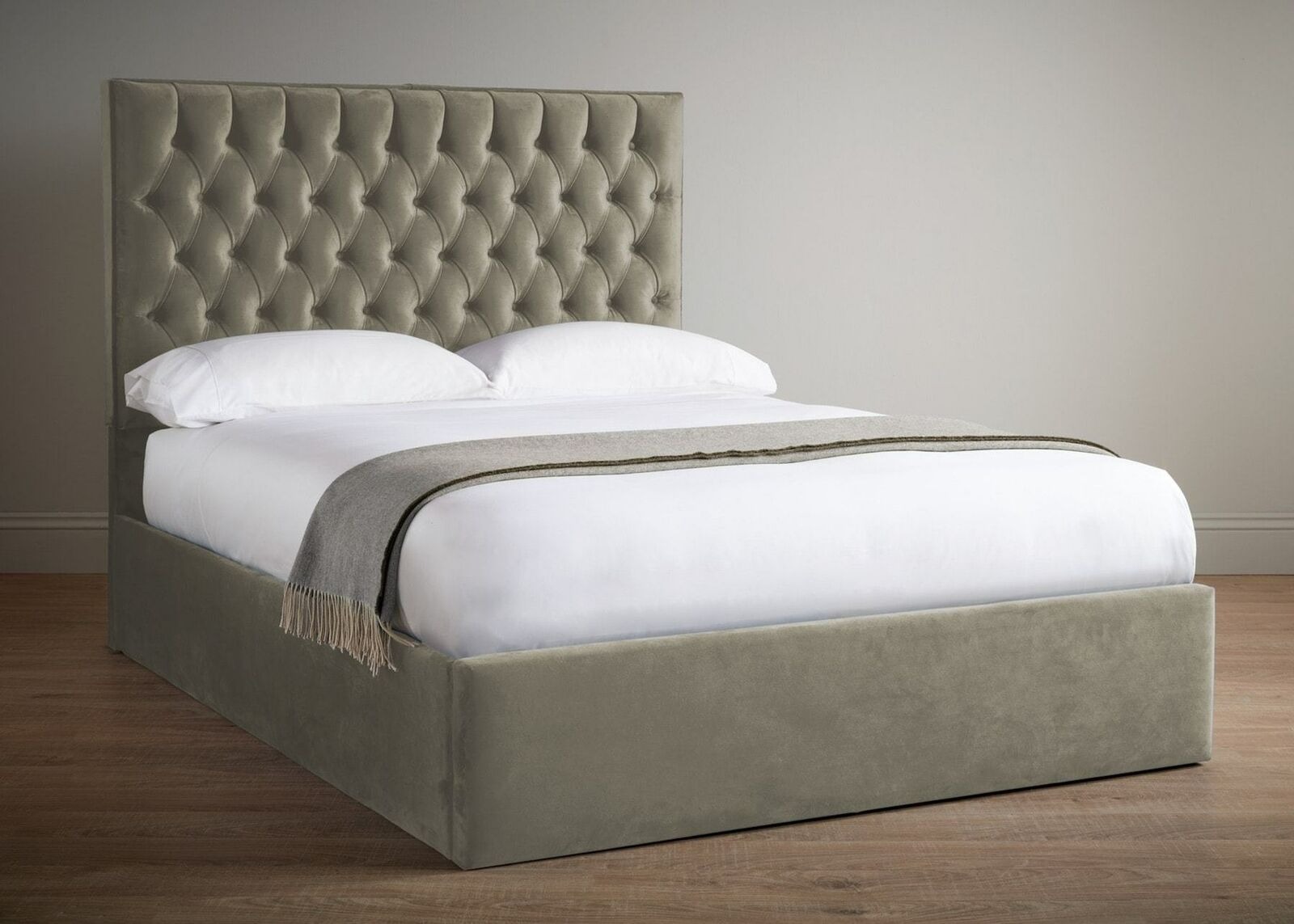 Chesterfield Design Polster Beige Doppelbett Englisches 140/160/180x200