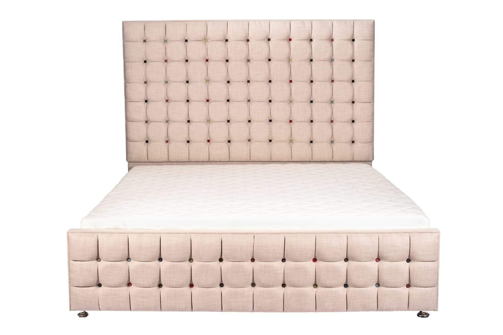 Luxus Samt Textil Bett Doppel Design Chesterfield Klassische Betten Neu