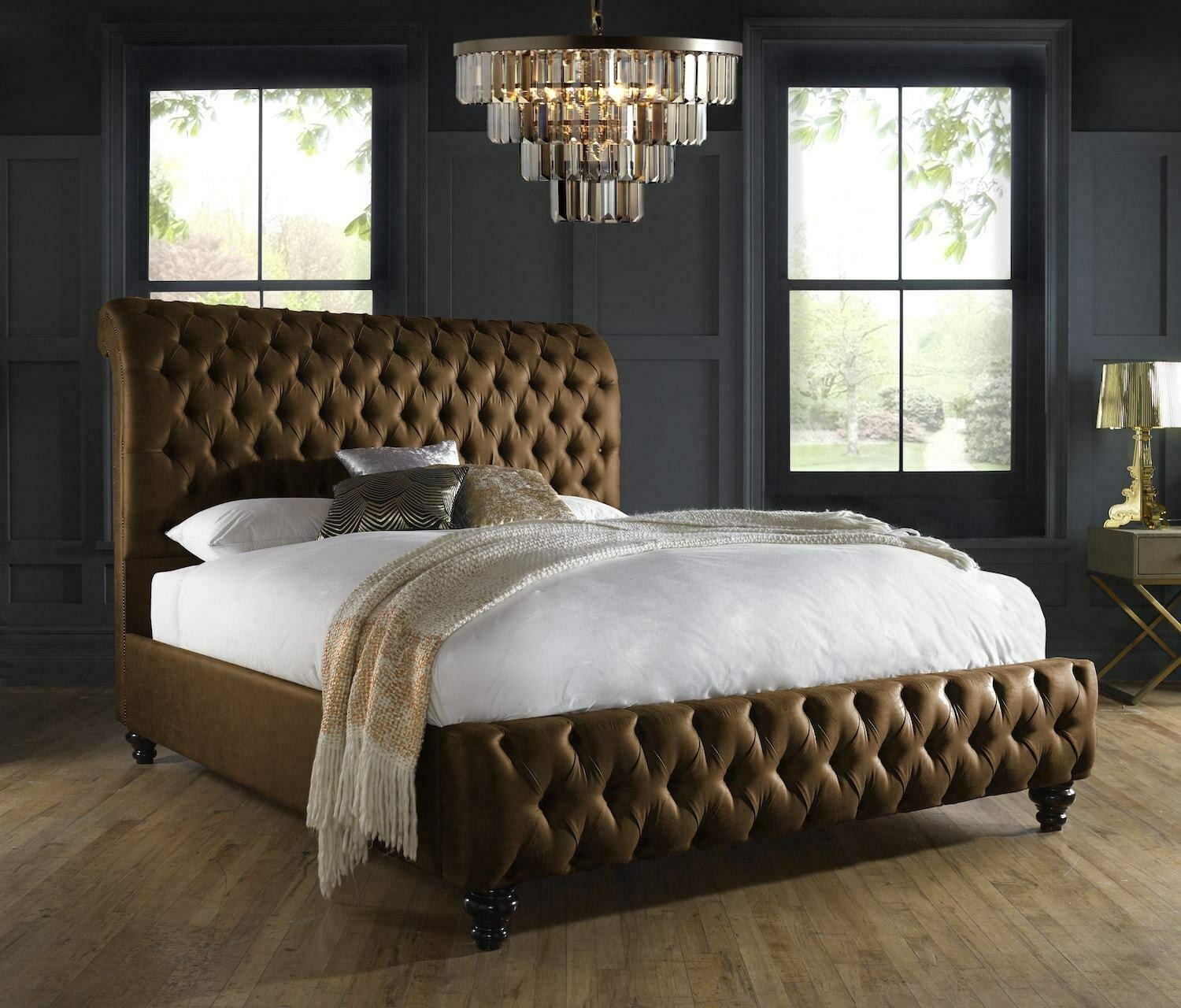 Luxus Schlafzimmer Bett Polster Design Luxus Doppel Chesterfield Hotel Betten