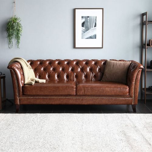 Chesterfield Leder Polster Design Sofa Luxus Couch Deko Klassische Sofa