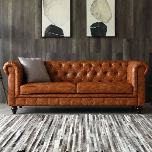 Chesterfield Leder Polster Design Sofa Deko Luxus Couch Klassische Sofa