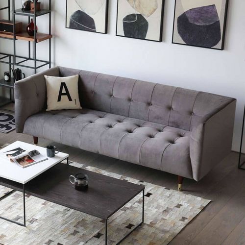 Chesterfield 3 Sitzer Sofa Stoffsofa Couch Polster Sitz Garnitur 3er