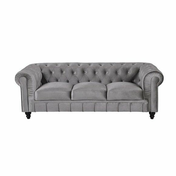 Chesterfield Sofa Couch Polster Stoff Leder Couchen Polster Deko Garnitur