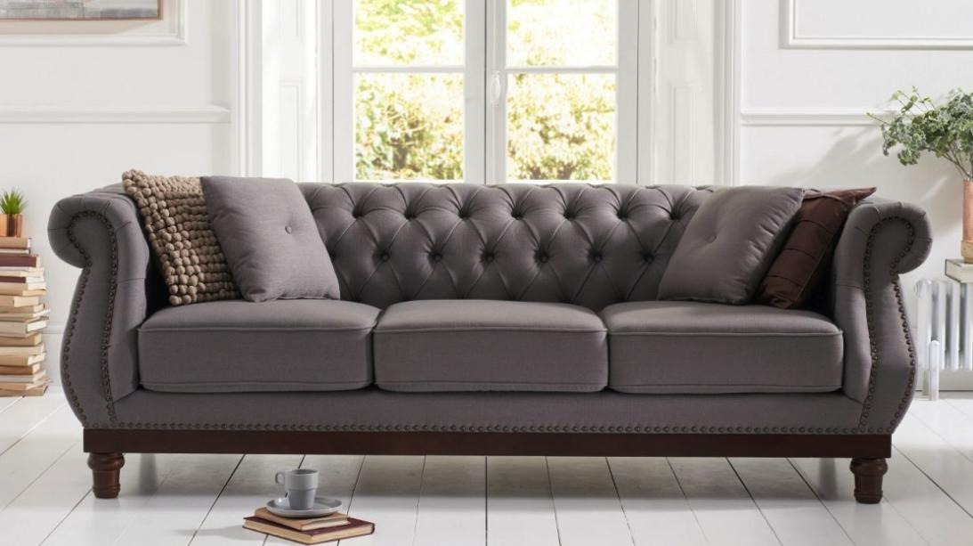 Chesterfield Sofa Couch Polster Deko Stoff Leder Couchen Garnitur Polster