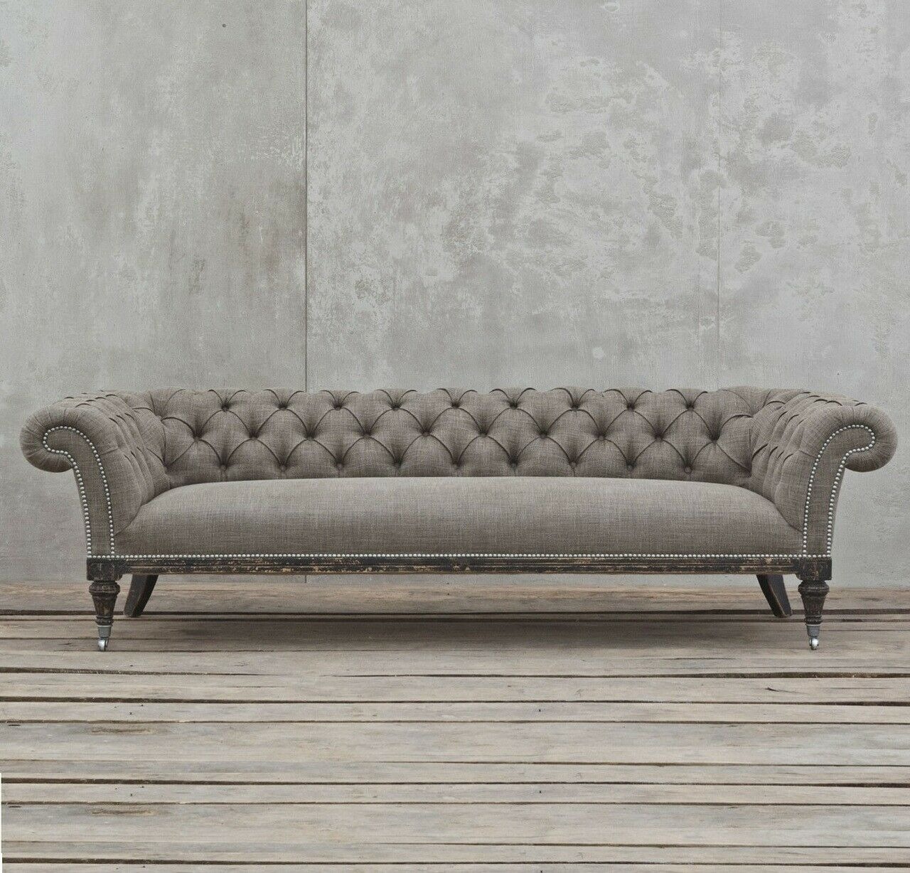 Chesterfield Sofa Couch Polster Leder Stoff Couchen Garnitur Polster 4 Sitzers