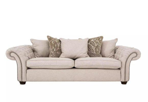 Landhaus Stil Möbel - Chesterfield Sofa Sitz Gemütliche Couch Stoff