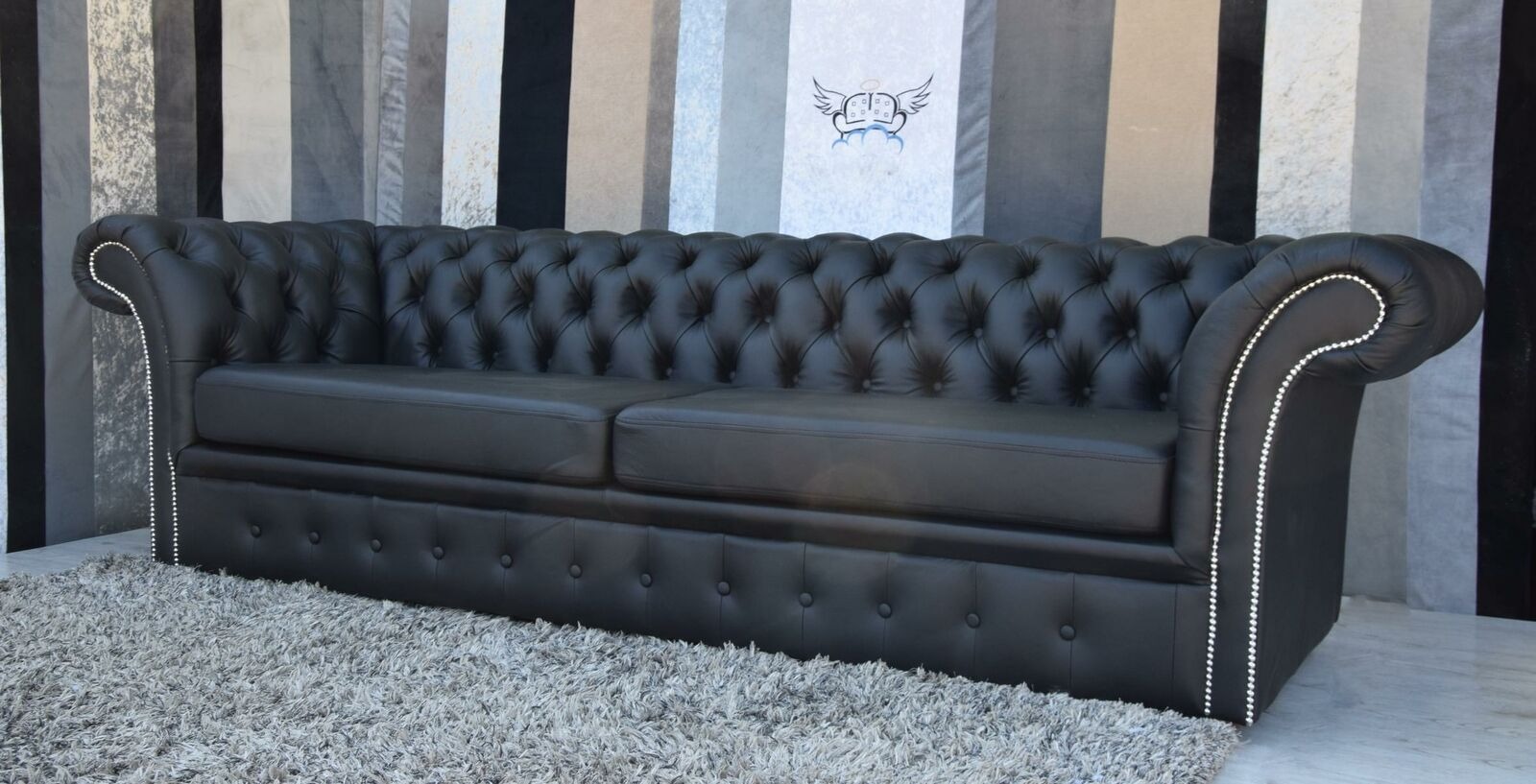 Chesterfield Sofa Couch Polster Stoff Leder Garnitur Deko Couchen Polster