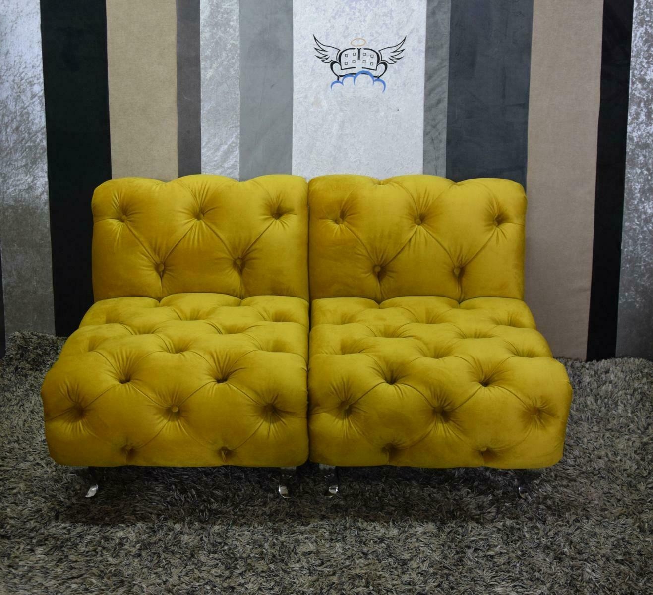 Chesterfield Sofa Couch Polster Stoff Leder Garnitur Couchen Deko Polster