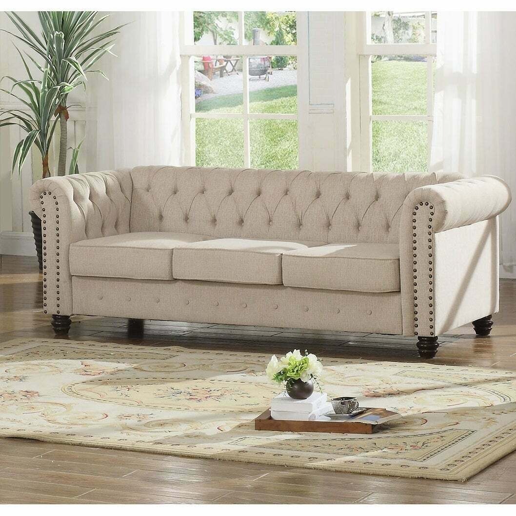 Chesterfield Sofa Couch Polster Stoff Leder Garnitur Couchen Polster Deko