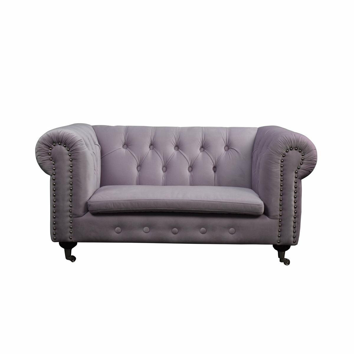 Chesterfield 2 Sitzers Klassische Luxus Barock Rokoko Sofa Textil Leder
