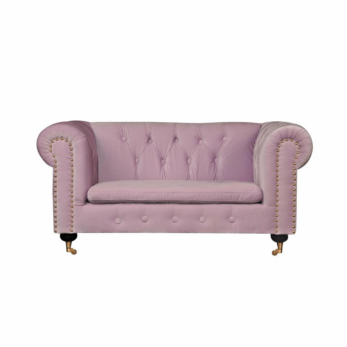 Pink Chesterfield Sofa Couch Polster Stoff Leder Couchen Polster