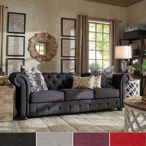 jvmoebel ® - Leder Sofa Couch - Royal Grau Polster Dreisitzer Couch