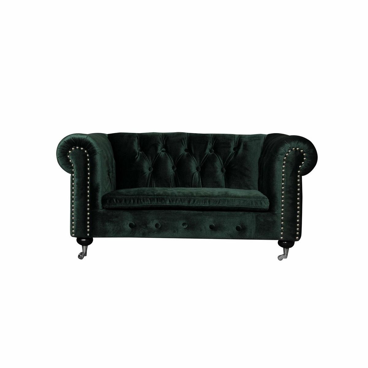Chesterfield 2 Sitzer Klassische Luxus Barock Rokoko Sofa Textil Leder