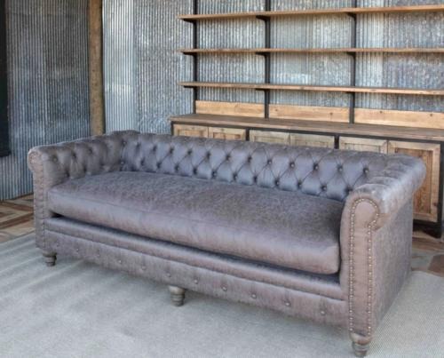 Chesterfield 3 Sitzers Klassische Luxus Deko Barock Rokoko Sofa Textil