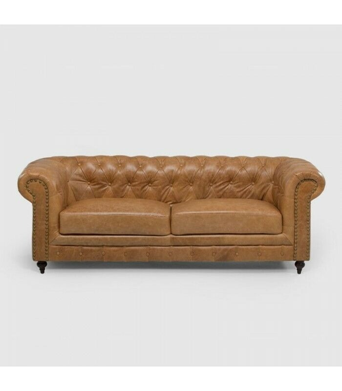 Chesterfield 3 Sitzer Klassische Luxus Barock Rokoko Sofa Textil