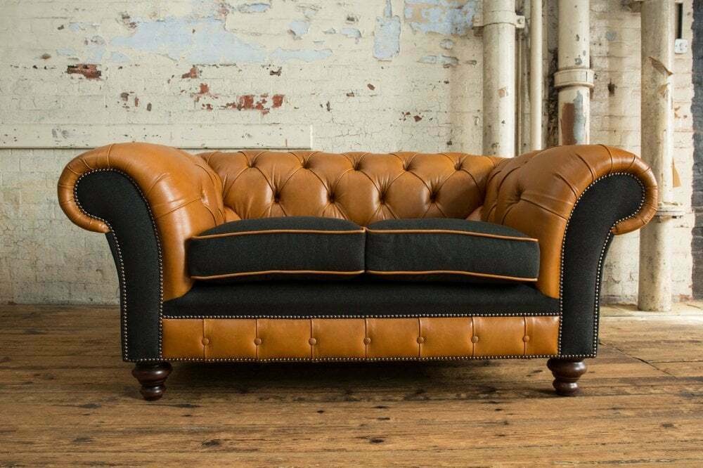 jvmoebel ® Leder Sofa Couch - Design Polster Zweisitzer Dekorative Couch