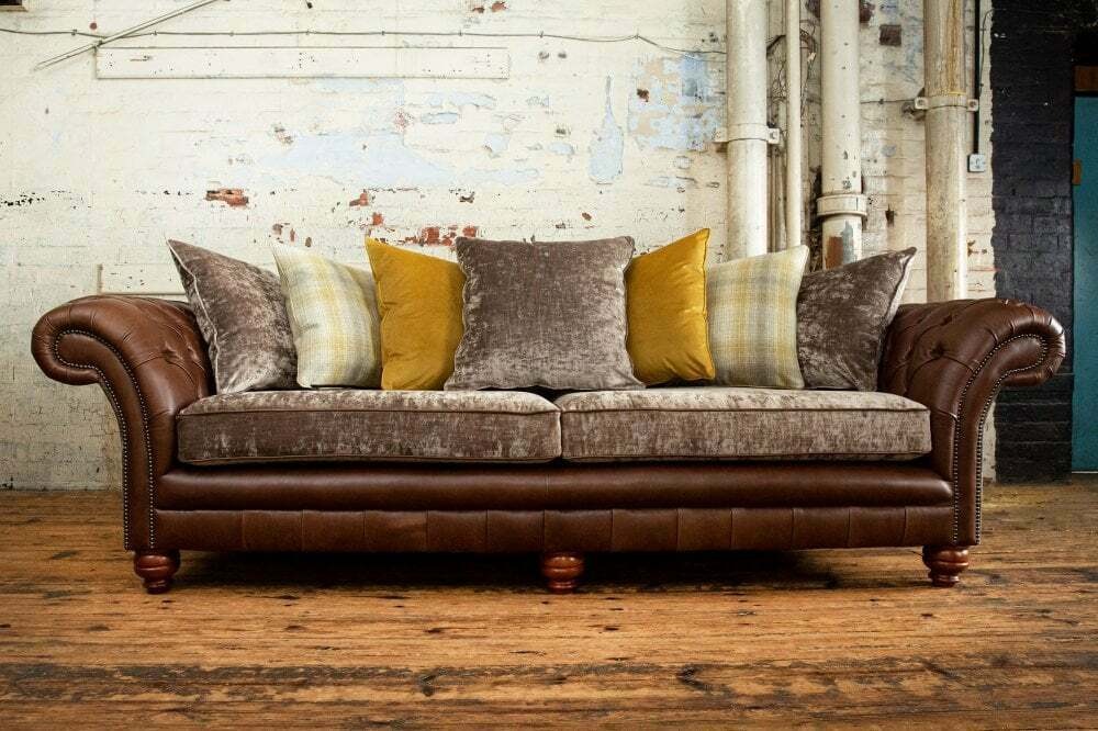 Klassische Luxus Barock Rokoko Sofa Couch Deko Chesterfield Sofa Textil