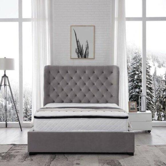 Design Chesterfield Leder Bett Hotel Schlafzimmer Betten Neu Samt Polster