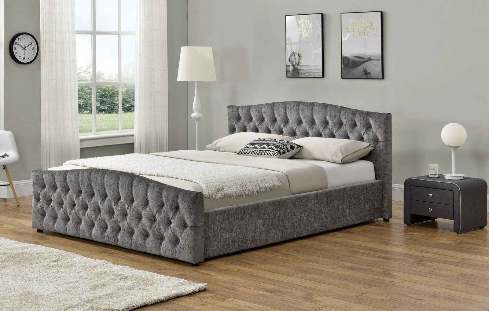 Chesterfield Bett Design Betten Schlafzimmer Englisches 180x200cm Textil