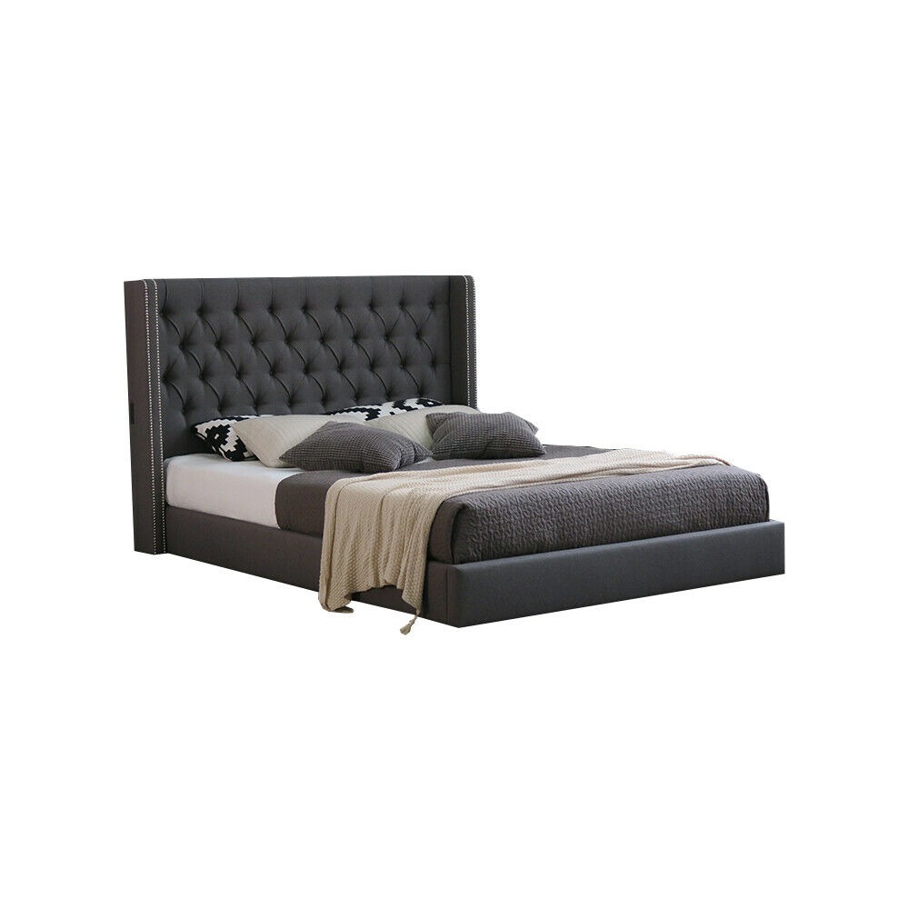 Design Chesterfield Leder Bett Hotel Betten Schlafzimmer Samt Polster