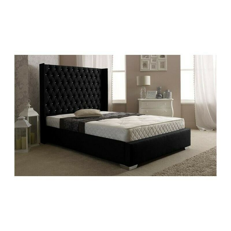 Chesterfield Designer Bett Schlafzimmer Textil Leder Polster 140/160/180/200 cm