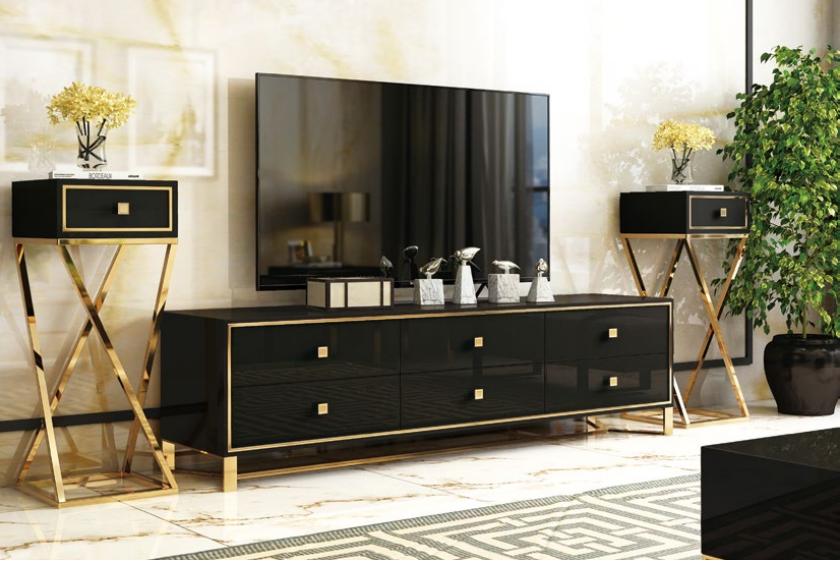 Italienische Designer Möbel 2tlg. Set Kommode + Couchtisch Hochglanzl