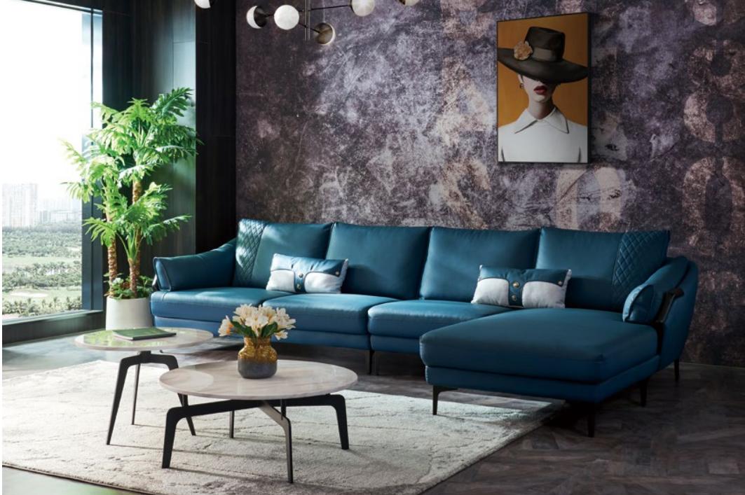 Wohnlandschaft Ecksofa L-Form Sessel Set Garnitur Modern Sofa Blau