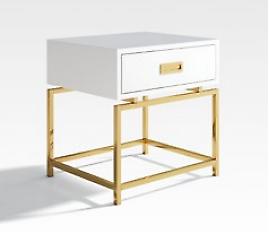 Nachttisch Nachtschrank Kommode Deko Beistelltisch Konsole Hochglanz Gold