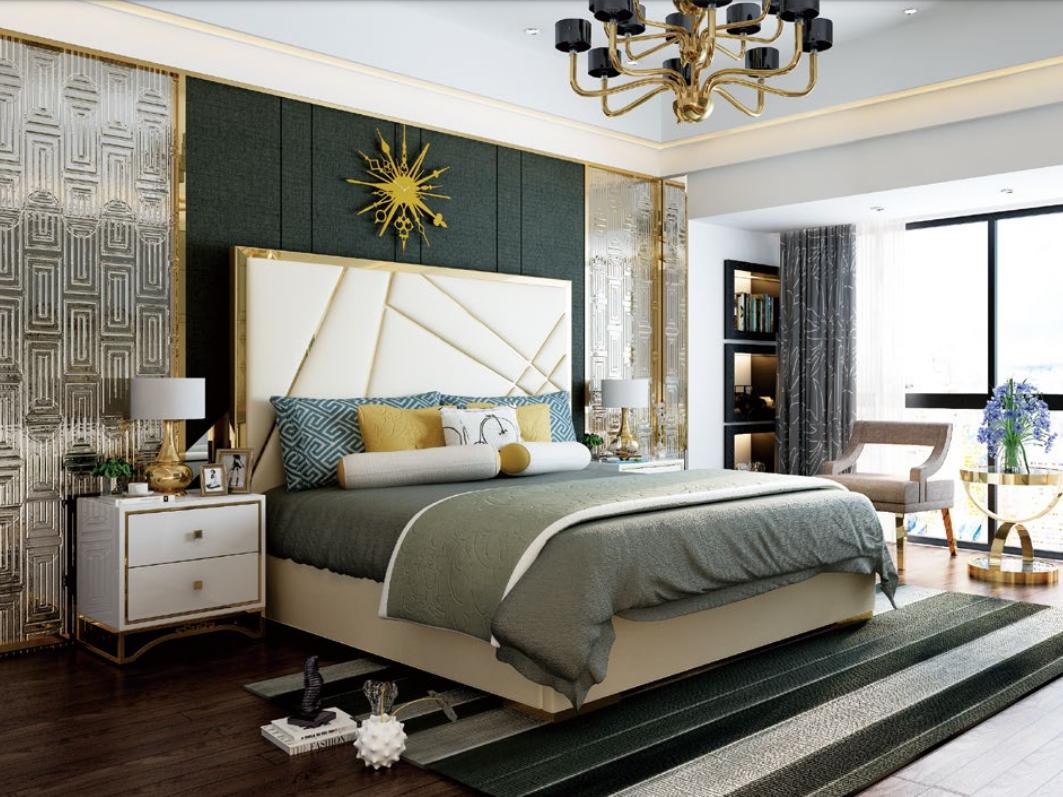 Designer Doppelbett Bett Hotel Deko Luxus Schlafzimmer 180/200x200cm Leder