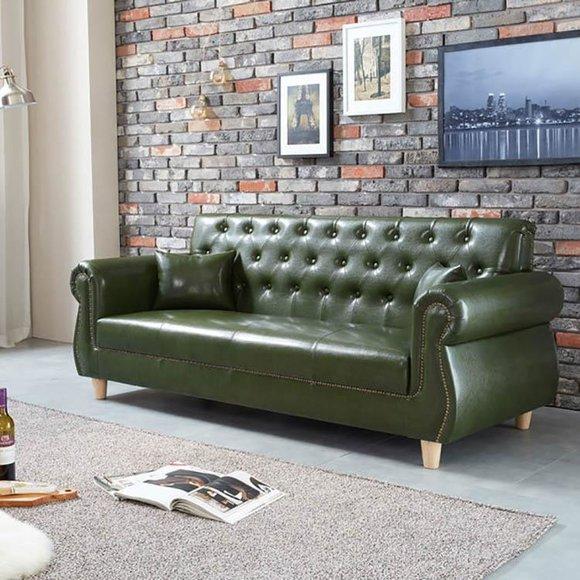 Britische Dreisitzer Couch - Luxus Leder Möbel - Wohnzimmer Sofa Dreisitzer